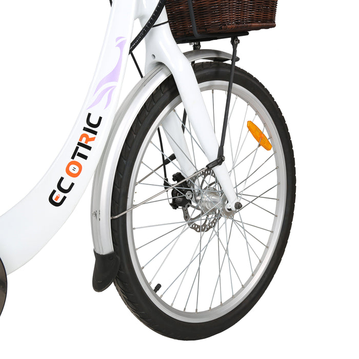 Ecotric Lark Electric City Bike For Women - LARK26-W+Front basket - Vforce Wheels