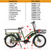Eunorau G20-CARGO 48V 500W 24" Mid Motor Electric Long Trail Dual Battery Cargo Bike - Vforce Wheels