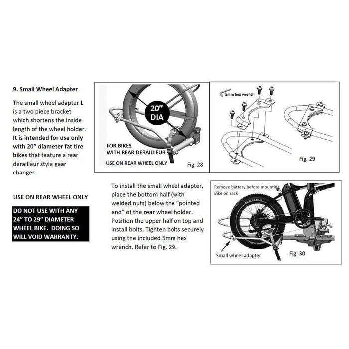 Hollywood Racks - Small Wheel Adapter for Universal Wheel Holders - SW-ADP-U - Vforce Wheels