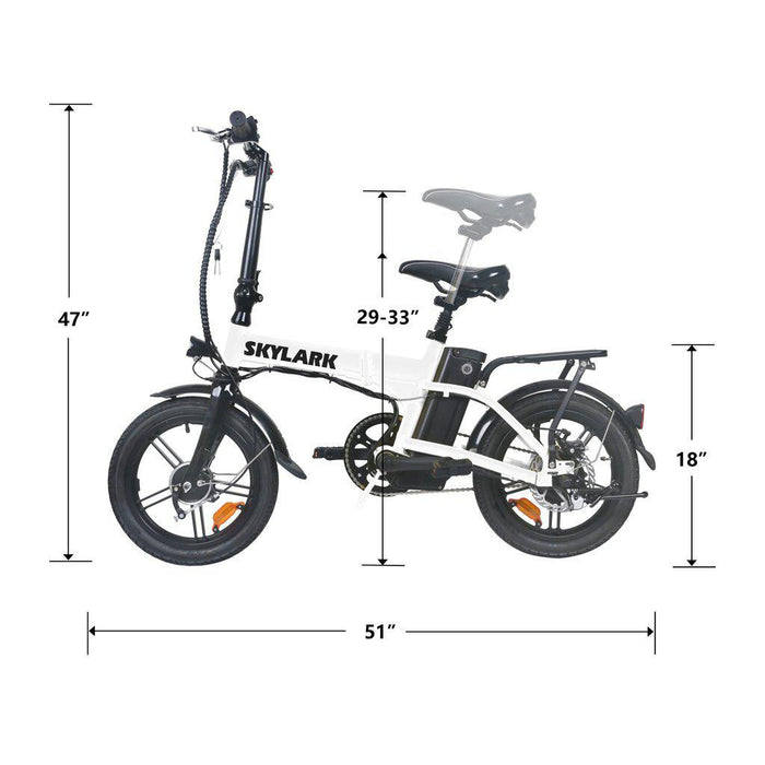 NAKTO Folding Electric Bicycle 16'' Skylark - Sky1600 - Vforce Wheels